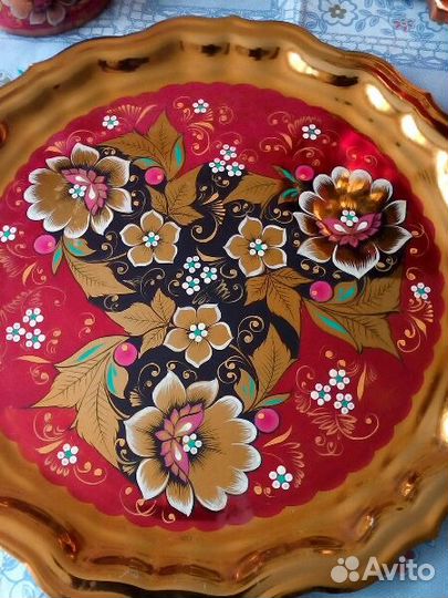 Поднос бронза хохлома