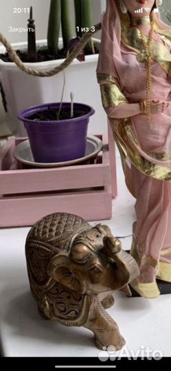 Слоник статуэтка дерево