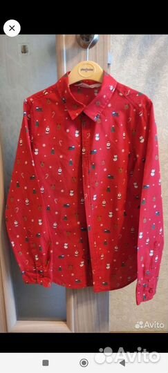 Рубашка новогодняя 134 140