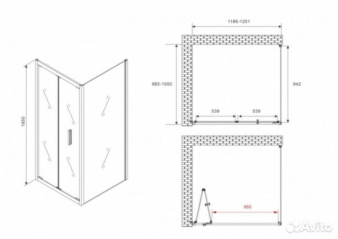 Душевой уголок Abber Sonnenstrand AG07120B-S100B 120x100