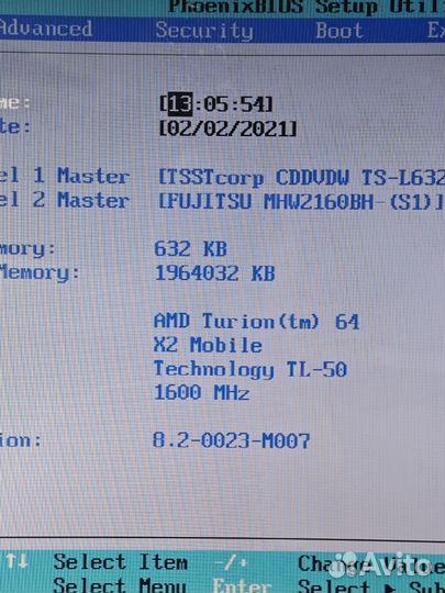 Ноутбук fujitsu amilo la1703 turion