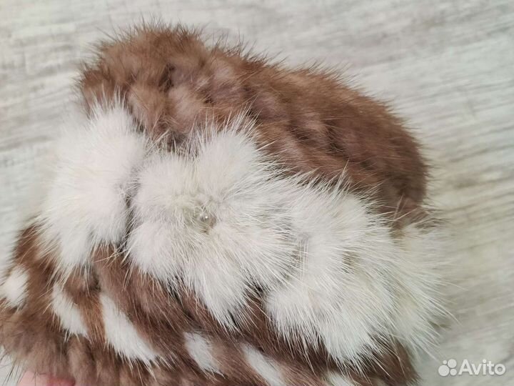 Шапка вязаная норка