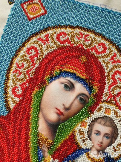 Икона бисером Казанская Пресвятая Богородица