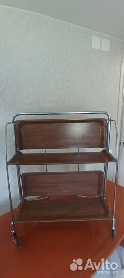 Стол раскладной сервировочный на колёсиках СССР