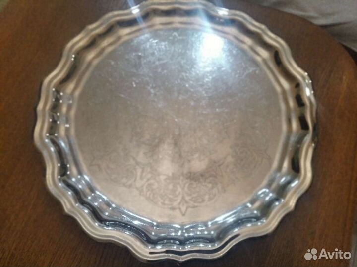 Поднос мельхиоровый