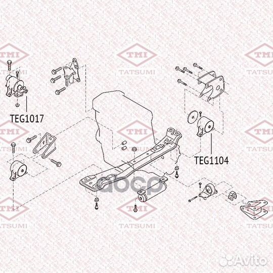 Опора двигателя задняя TEG1104 tatsumi