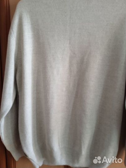 Пуловер мужской, светло-серый, импорт, разм 54-56
