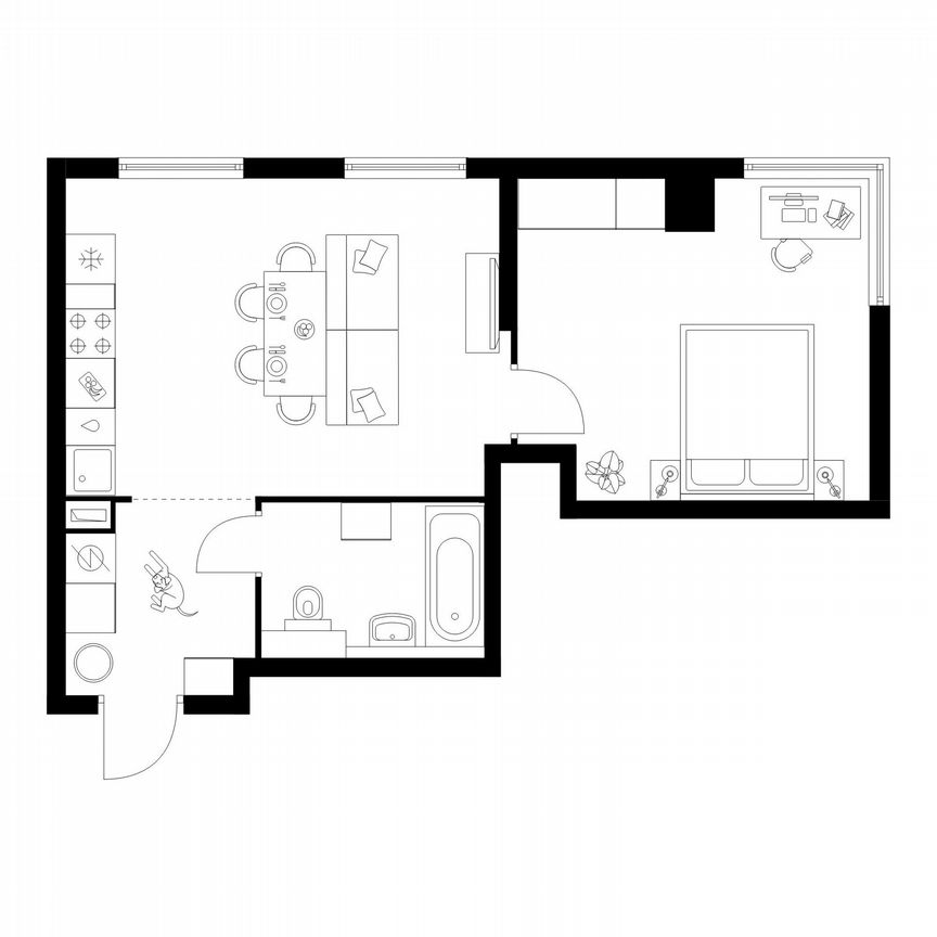 1-к. квартира, 45,4 м², 28/32 эт.