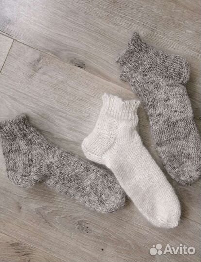 Носки вязаные пуховые укороченные