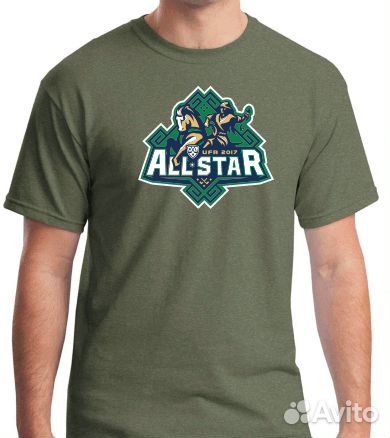 Футболка х/б Мужская Матч Всех Звезд Уфа 2017 зел