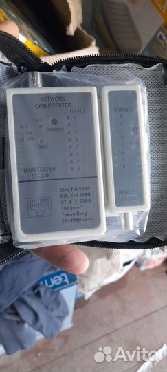 Тестер для кабеля с разъемами RJ-45 и RG58