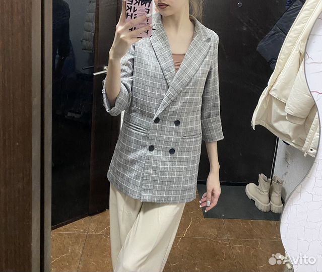 Пиджак женский в клетку s44