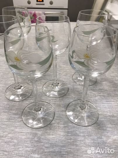Бокалы для вина, хрустальное стекло, Богемия