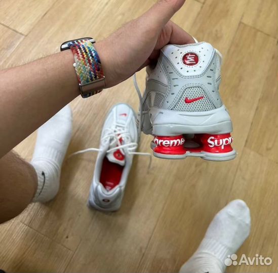 Кроссовки Supreme x Nike Shox Ride 2 Total White