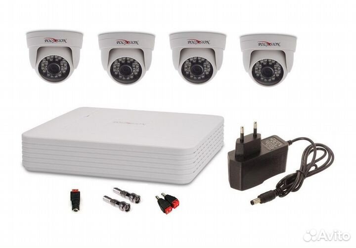 Комплект видеонаблюдения AHD 4 камеры внутренние