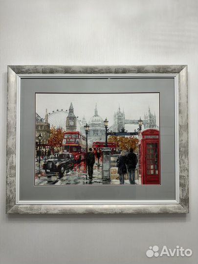 Картина «Лондон», вышитая крестом