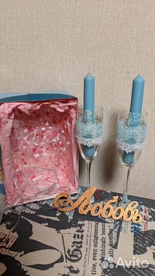 Свадебные бокалы ручной работы