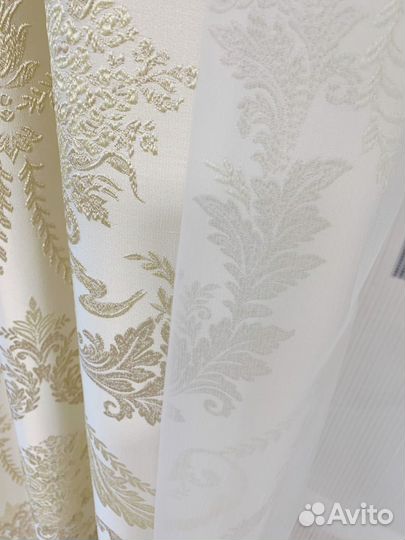 Шторы в молочно-пудровом цвете