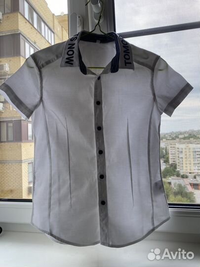 Рубашка белая на мальчика 152