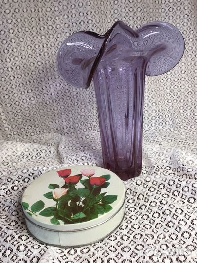 Ваза Александритовое неодиновое стекло СССР 70 г