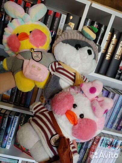 Мягкие игрушки уточки и собачки лалафанфан