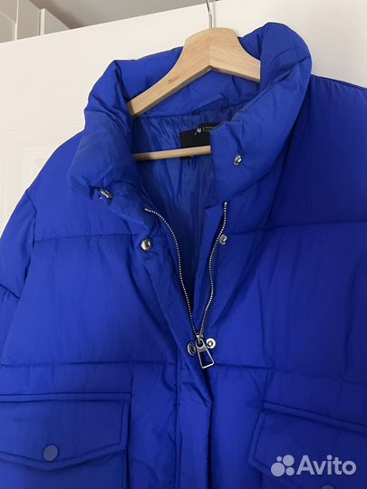 Пуховик синий