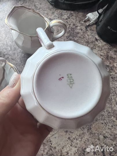 Сервиз чайный фафоровый (костяной)