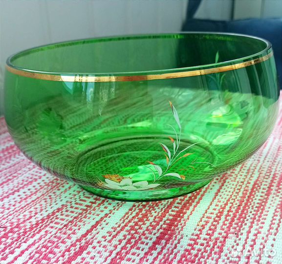 Салатник богемский хрусталь диаметр 19 см