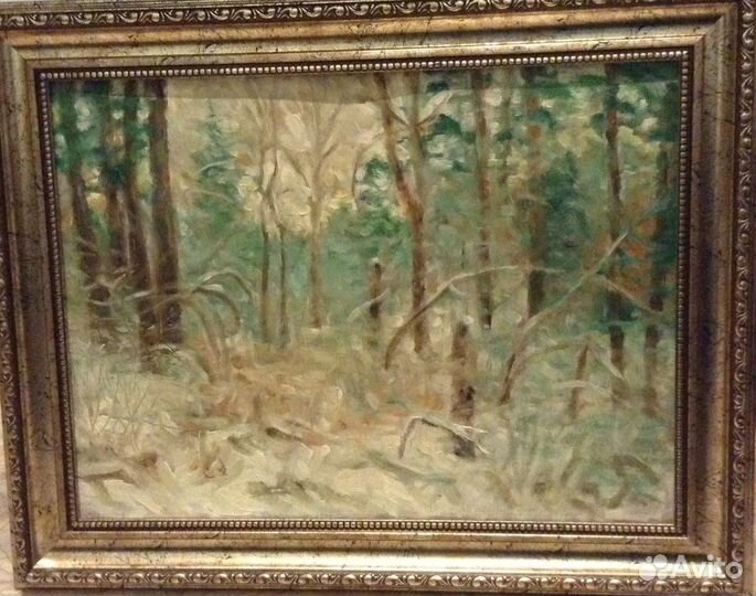 Картина этюд - Зимний лес