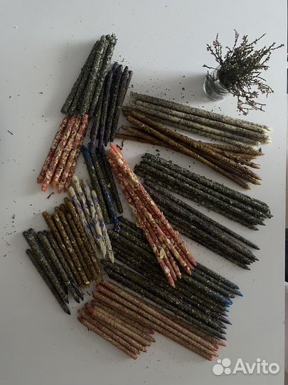 Цветные свечи с травами