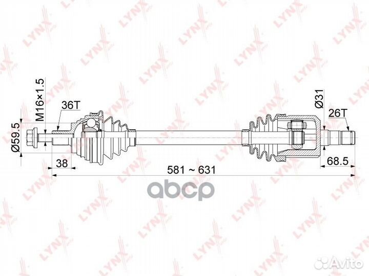 Привод в сборе VAG A3/octavia/golf 03- лев