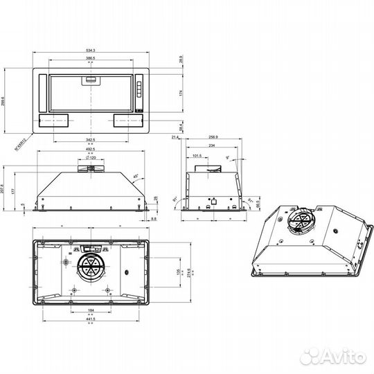 Вытяжка встраиваемая Gorenje BHI611ES