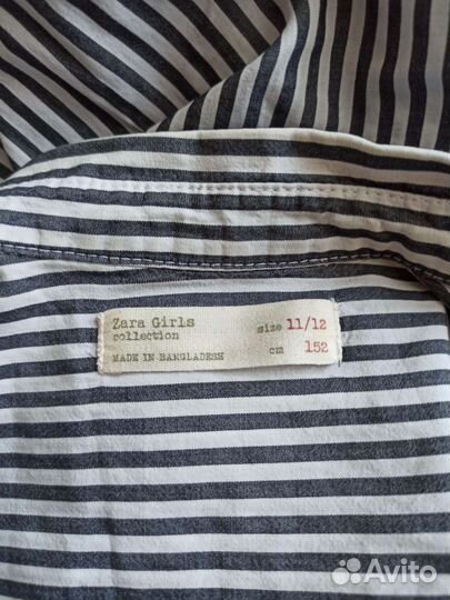 Рубашка zara для девочки 152