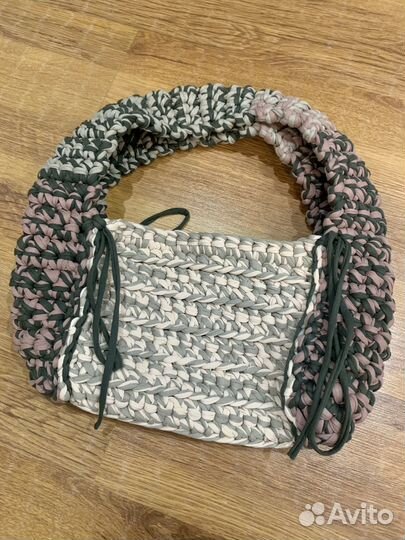 Вязаная сумка ручной работы из хлопкового шнура