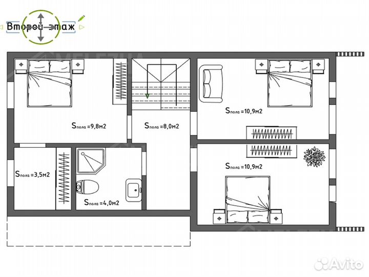 Каркасный дом «Волга»: 115 м² l 12х6 м²