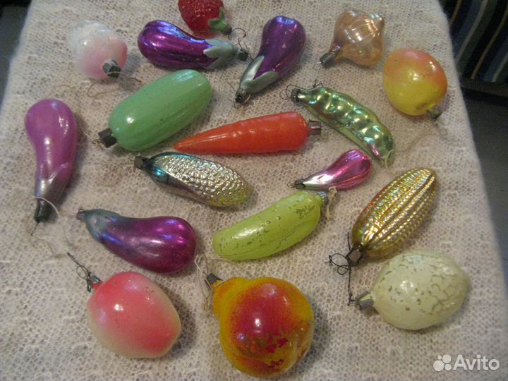 Елочные игрушки СССР овощи и фрукты