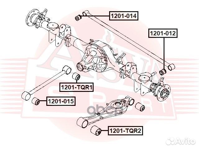 Сайлентблок рычага подвески зад 1201TQR2 asva