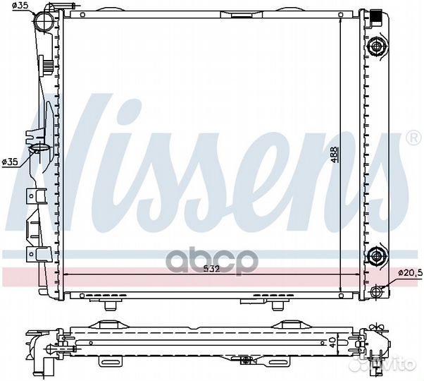 Радиатор системы охлаждения MB: cabriolet (A124)