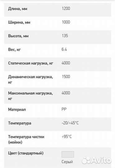 Поддон пластиковый 1200*1000 паллет