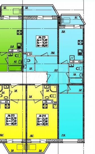 2-к. квартира, 76,5 м², 3/18 эт.