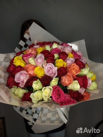 Букет из 101 розы микс 40 см