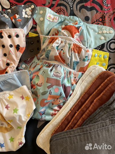 Многоразовые подгузники и вкладыши пакетом