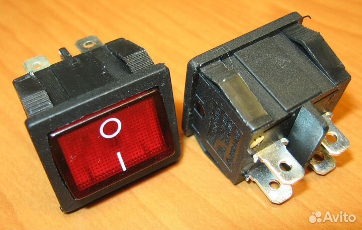 Рокерный переключатель KCD4 On-Off (синий) 16A