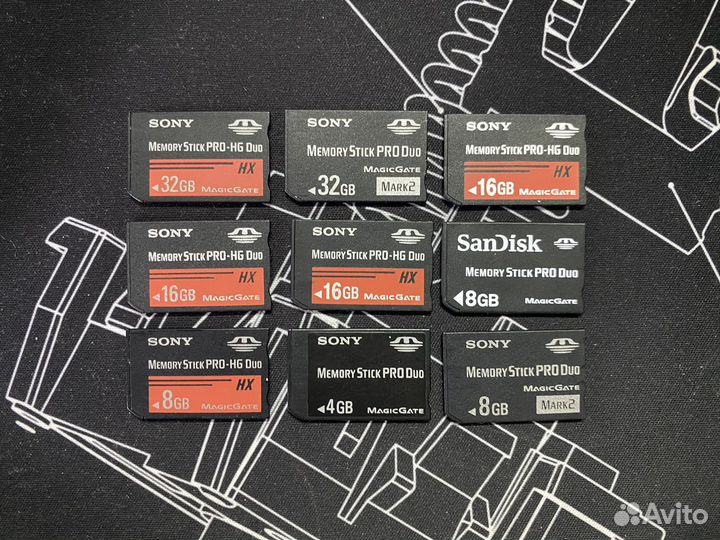 Карты памяти Memory Stick Pro для PSP все обьемы