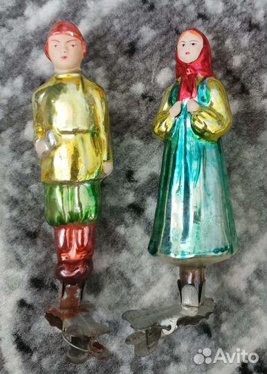 Елочные игрушки СССР Данила мастер и Катенька