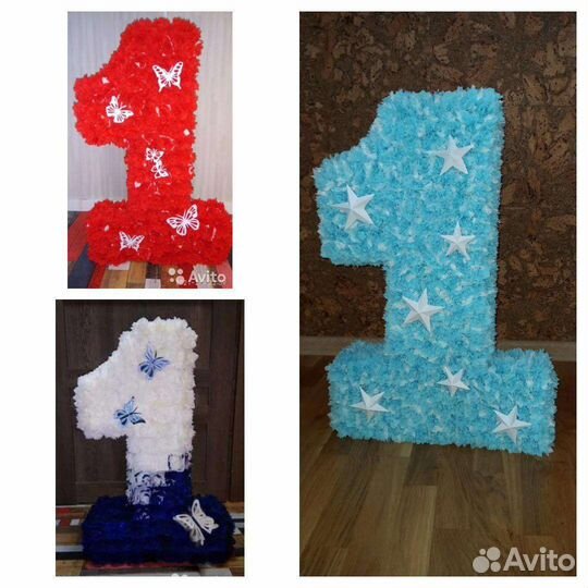 Цифра 1, 2, 3 на День Рождения