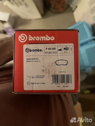 Колодки передние mazda сх 5 brembo p49045