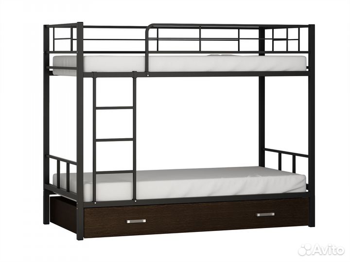 Двухъярусная кровать металлическая
