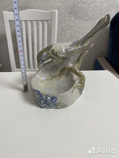 Фарфоровая статуэтка пепельница сорока, СССР