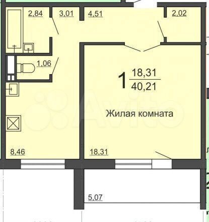 Планировка квартиры 97 серии 1 комнатная 1-к квартира, 40.3 м², 8/10 эт. на продажу в Челябинске Купить квартиру Авито